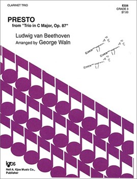 Presto Finale from Trio Opus 87 by Beethoven Ludwig van - Waln - for Clarinet Trio