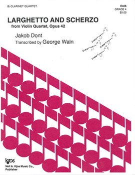 Larghetto & Scherzo by Dont Jakob - Waln George - for Bb Clarinet Quartet