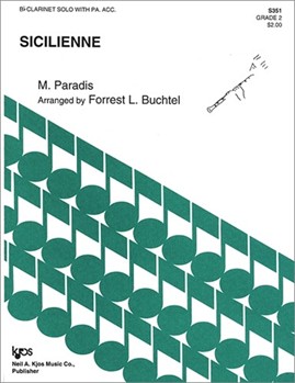 SICILIENNE by Paradis - Buchtel Forrest - for Bb Clarinet