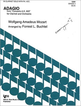 ADAGIO FROM CONCERTO OPUS 107 by Mozart Wolfgang Amadeus - Buchtel Forrest - for Bb Clarinet