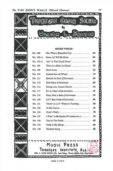 ZION'S WALLS SATB by Dawson William for SATB