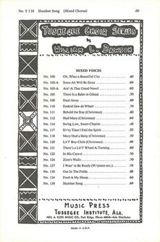 SLUMBER SONG, SATB