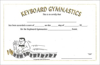 KEYBOARD GYMNASTICS SINGLE EVENT CERTIFICATE(SET OF 25) by for REFSTEXTS