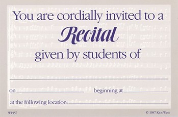 RECITAL INVITATION (25 POSTCARDS)