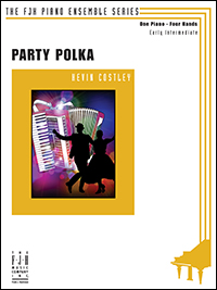 Party Polka [early intermediate piano duet] Costley