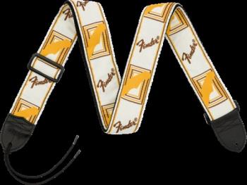 0990683000 Fender 2" Monogrammed Strap, White/Brown/Yellow