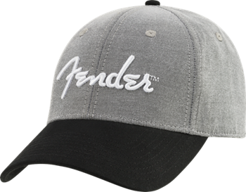 Fender Hipster Dad Hat, Gray and Black, One Size