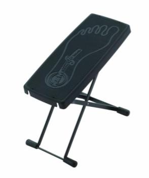 K&M Guitar Footrest (Black w/Foot-outline design and non-skid protective cover)