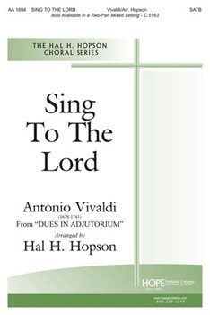 Sing To The Lord by Vivaldi Antonio Lucio - Hopson Hal H - for SATB