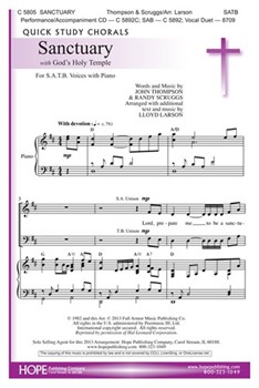 Sanctuary W/god's Holy Temple by Thompson and Scruggs - Larson Lloyd - for SATB