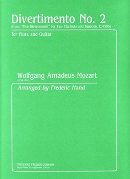 Divertimento No. 2 (From "Five Divertimento" for Two Clarinets and Basson E. 439B) - for Flute and by Mozart Wolfgang Amadeus - Hand Frederic - for
