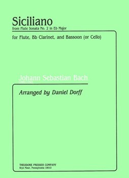 Siciliano From Flute Sonata No. 2 In E-Flat Major - for Flute B-Flat Clarinet and Bassoon (Or Cell by Bach Johann Sebastian - Dorff Daniel - for