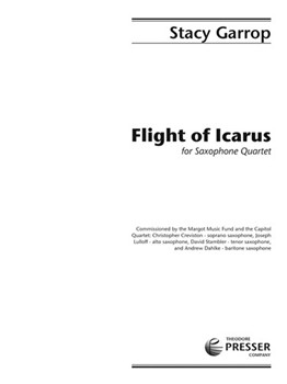 Flight Of Icarus For Saxophone Quartet by Garrop Stacy for