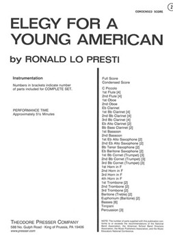 Elegy For A Young American by Lo Presti Ronald for Condensed Score
