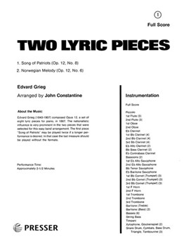 2 Lyric Pieces by Grieg Edvard - Constantine John - for