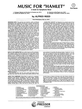 Music for Hamlet A Suite for Symphonic Band by Reed Alfred for