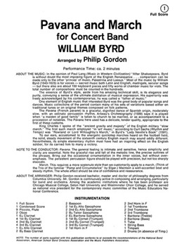 Pavana & March by Byrd William - Gordon - for Full Score