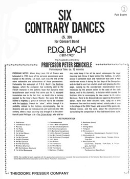 6 Contrary Dances by Bach P.D.Q. - Schickele Peter - for Full Score