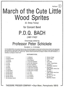 March Of The Cute Little Wood Sprites (S. Onesy Twosy) For Concert Band by Bach P.D.Q. for