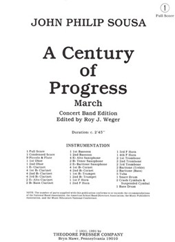 Century Of Progress by Sousa John Philip - Weger R - for Concert March