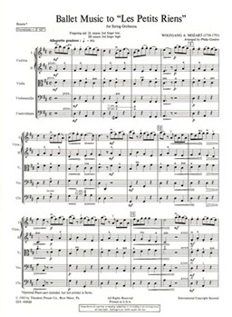 Ballet Music To Les Petits Riens by Mozart Wolfgang Amadeus - Gordon Philip - for Full Score