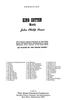 King Cotton March Conductor's Score by Sousa John Philip for