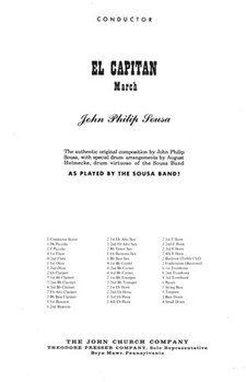 El Capitan March Conductor Score by Sousa John Philip for