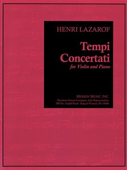 Tempi Concertati by Lazarof Henri for Violin and Piano