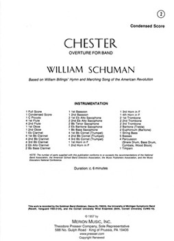 Chester by Billings William - Schuman W - for Condensed Score