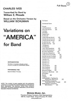 Variations On America by Ives and Schuman - Rhodes W - for Full Score