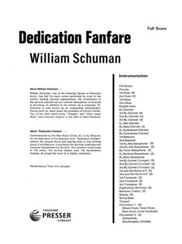 Dedication Fanfare by Schuman William for