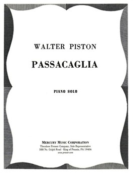 Passacaglia Piano Solo by Piston Walter for