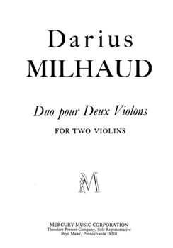 Duo pour deux violons by Milhaud Darius for