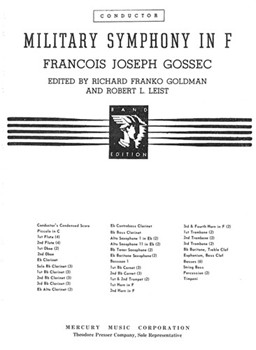 Military Symphony In F by Gossec Francois-Joseph - Goldman and Leist - for Condensed Score