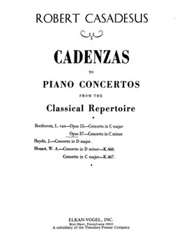 Cadenza To Concerto Opus 37 by Beethoven Ludwig van - Casadesus - for Piano