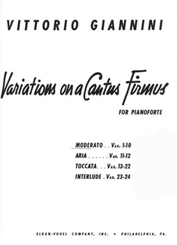 Variations On A Cantus Firmus For Pianoforte by Giannini Vittorio for