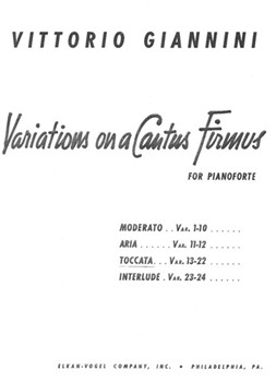 Variations On A Cantus Firmus Var. 13-22 For Pianoforte by Giannini Vittorio for