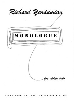 Monologue For Violin Solo by Yardumian Richard for