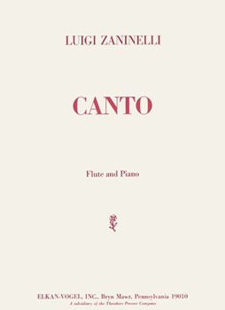 Canto Flute and Piano by Zaninelli Luigi for