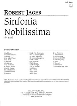 Sinfonia Nobilissima by Jager Robert E for Full Score