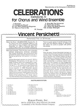 Celebrations by Persichetti Vincent Whitman Walt for Full Score
