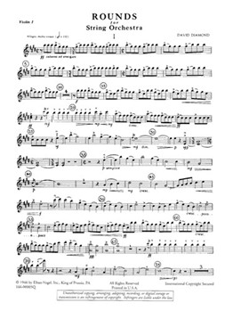 Rounds For String Orchestra by Diamond D for Violin I