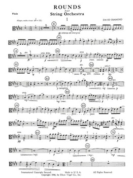 Rounds For String Orchestra by Diamond D for Viola