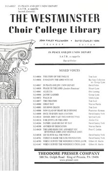 In Peace and Joy I Now Depart by Fetler David Luther Martin for SATB a cappella