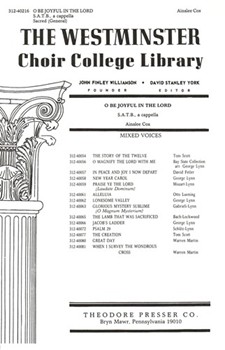 O Be Joyful In The Lord For S.A.T.B. A Cappella by Cox Ainslee Anonymous for