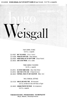 When Israel Out Of Egypt Came B'Tzes Yisroel - S.A.T.B. A Cappella by Weisgall Hugo Anonymous for