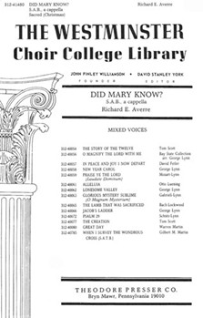 Did Mary Know? S.A.B. A Cappella by Averre Dick for
