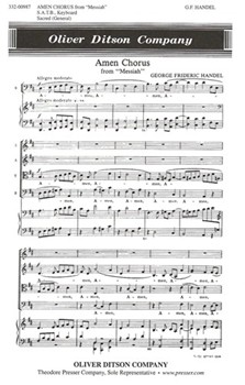 Amen Chorus by Handel George Frideric for SATB