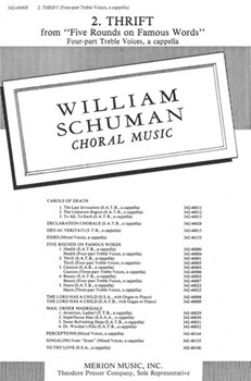 Thrift by Schuman William for SSAA a cappella