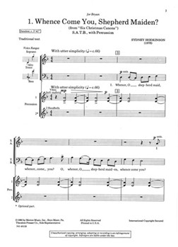 Whence Come You Shepherd Maiden by Hodkinson Sydney for SATB
